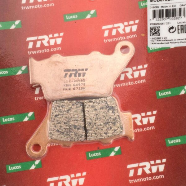 Rear Brake Pads Lucas TRW Sinter MCB672SH for Aprilia ETV 1200 VK Capo Nord Travel Pack 2015