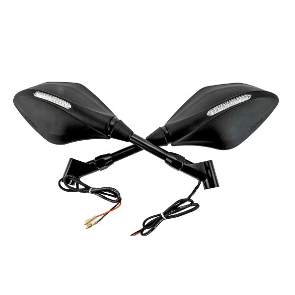 Handle Bar Mirrors with Integrated LED Indicator for Aprilia Shiver 750 GT RA 2011