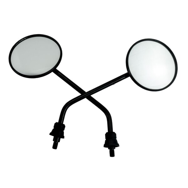 Pair of Handlebar Mirrors Round with E-Mark M10 X  for Fantic Caballero Deluxe 125 CA12 2021-