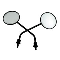 Pair of Handlebar Mirrors Round with E-Mark M10 X 1,25mm for Model:  Fantic Caballero 250 CA25 2019-2021