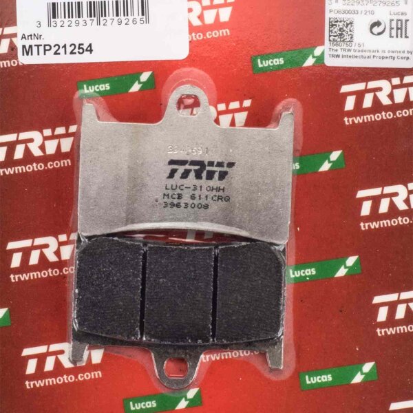 Racing Brake Pads front Lucas TRW Carbon MCB611CRQ for Yamaha MT-09 Tracer ABS RN43 2017