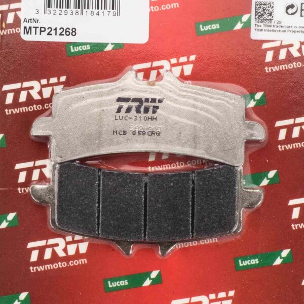 Racing Brake Pads front Lucas TRW Carbon MCB858CRQ for Kawasaki ZZR 1400 H ABS ZXT40H 2017