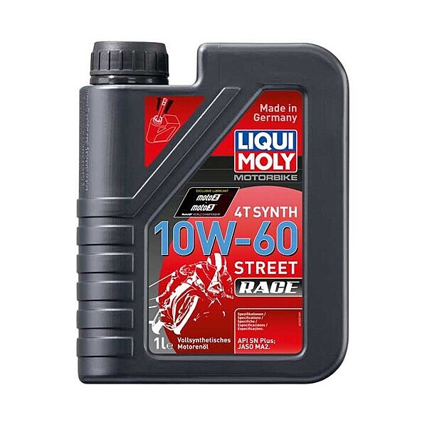 Motorcycle Oil Liqui Moly 10W-60 full Synthetic Street Race ... for Aprilia ETV 1000 Capo Nord ABS PS 2009