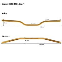 Alloy Handlebar &quot;Tour&quot; 7/8 inch Raximo T&Uuml;V... for model: BMW G 310 R ABS (MG31/K03) 2022