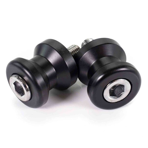 Black Bobbins Swingarm Spools 10 X 1,25mm for Kawasaki ZZR 1400 F ABS ZXT40E 2015