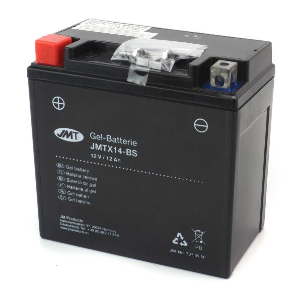 Gel Battery YTX14-BS / JMTX14-BS for Suzuki DR 650 RSEU SP43B 1991-1996