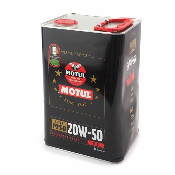 Engine oil 20W50 4T 5 litres Motul mineral Classic for Yamaha FZR 1000 Genesis-Exup 3LE 1990