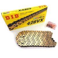 D.I.D X-ring chain 428VX/122 with clip lock gold-black for Model:  Suzuki GSX S 125 ABS WDL0 2020