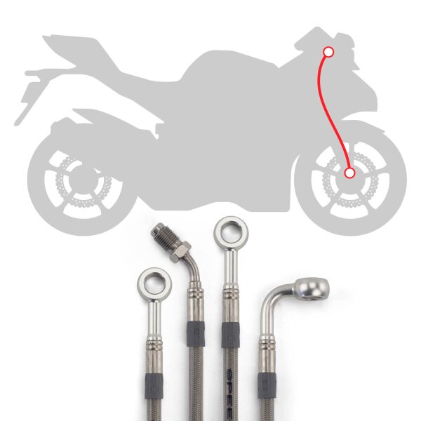 Raximo steel braided brake hose kit front installe for Yamaha GTS 1000 A ABS 4BH 1995 for Yamaha GTS 1000 A ABS 4BH 1995