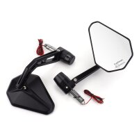 Handlebar end mirror with handlebar end indicator for Model:  Benelli 502 Cruiser P36 2019