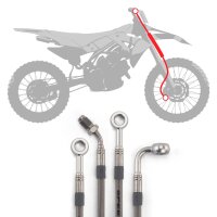 Raximo steel braided brake hose kit front installed like... for model: Yamaha XT 600 H/N 43F 1984-1986