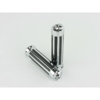 Chrome Handlebar Grip 1&quot; / 25,4mm with Skull closed for Model:  Buell M2L 1200 Cyclone 2001-2002