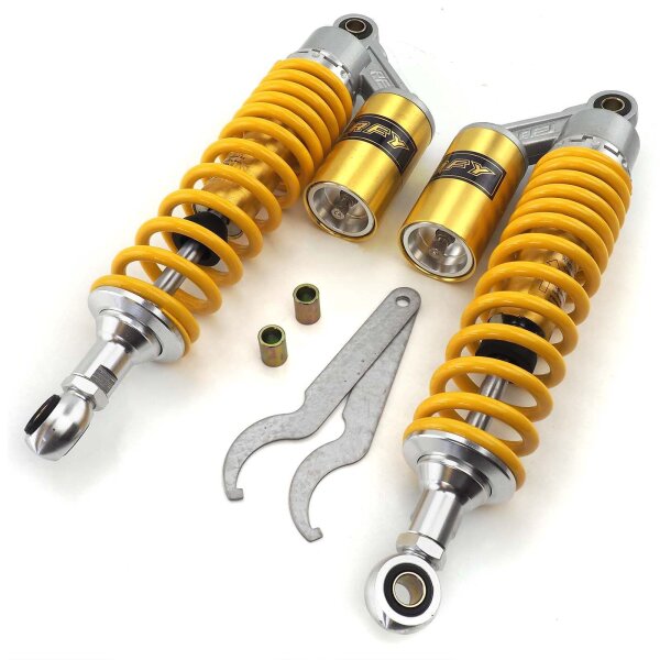 Pair of  RFY Shock Absorbers 340 mm Yellow Eyelet  for Suzuki VS 1400 GLP Intruder VX51L 1987-2003
