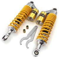 Pair of  RFY Shock Absorbers 340 mm Yellow Eyelet to Eyelet for model: Yamaha XJR 1300 RP10 2004-2006