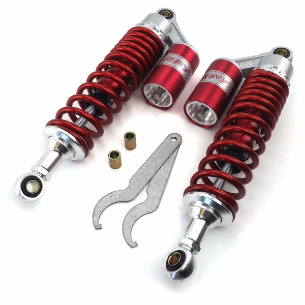 Pair of RFY Red Shock Absorbers 340 mm Eyelet - Ey for Honda CBX 650 E RC13 1983-1987